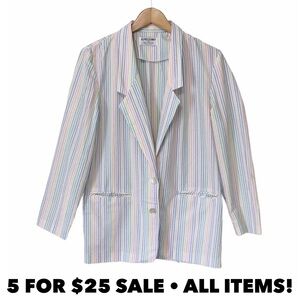 Vintage Rainbow Seersucker Blazer